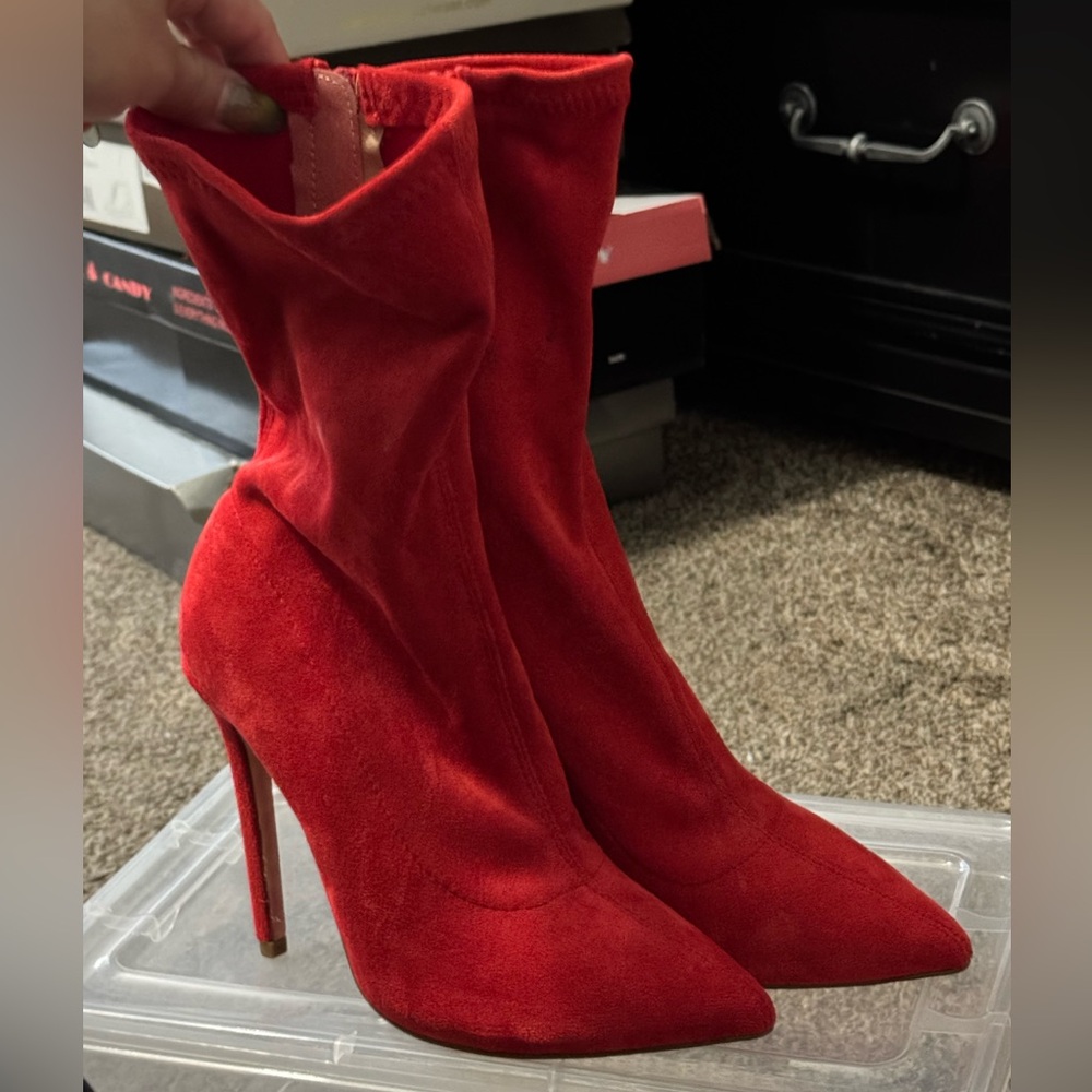 Red Women's Ankle Boot 
Stiletto High Heel